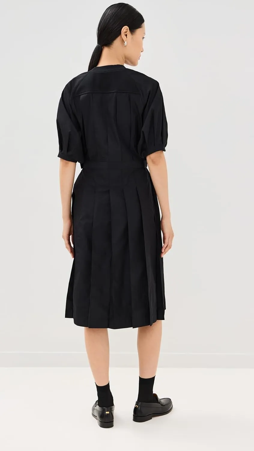 3.1 Phillip Lim Women's Lantern Sleeve Sweatshirt Dress with Pleated Poplin Combo