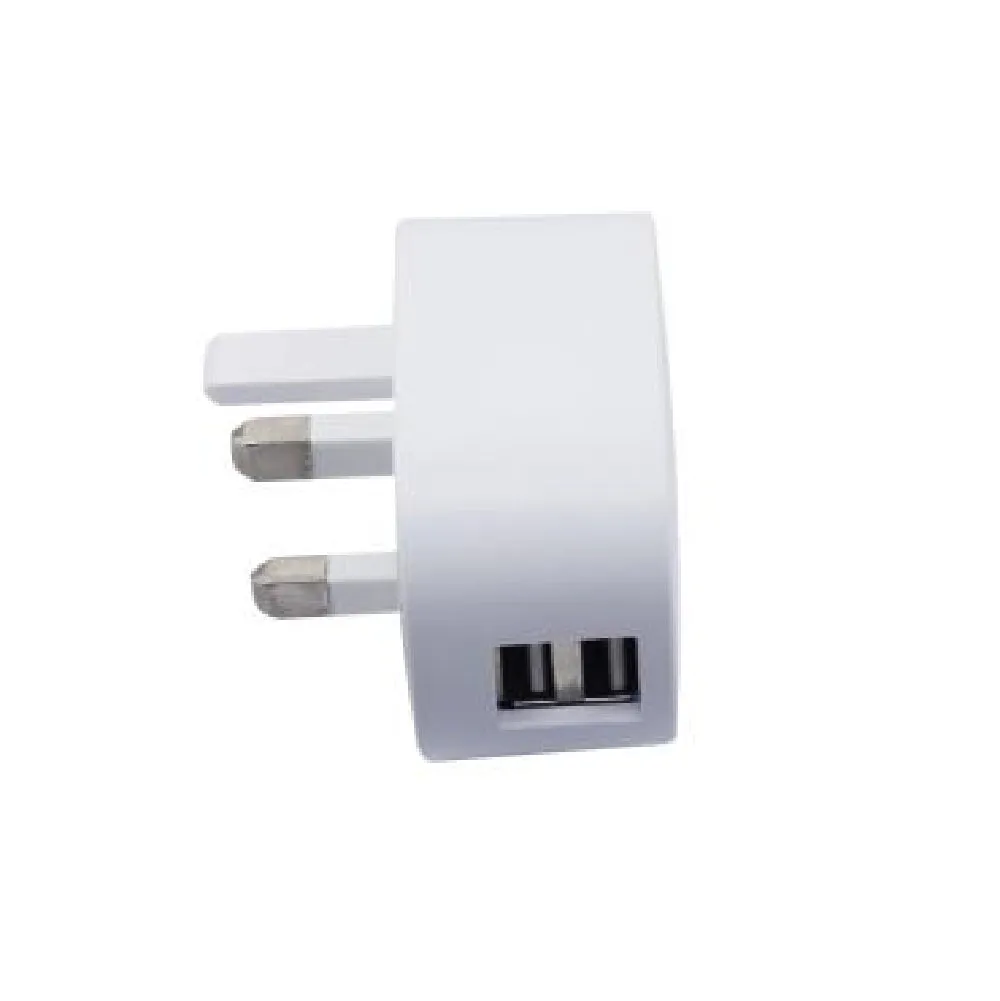 3.4A DUAL USB TRAVEL CHARGER WITH MFI LIGHTNING 1M WHITE