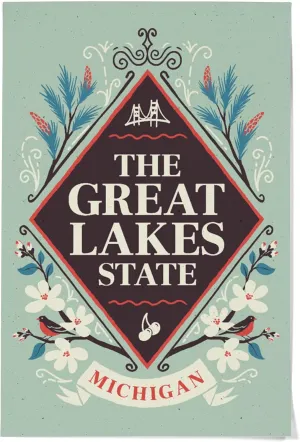 36x54 Inch Giclee Print, Michigan, State Motto Crest, State Series