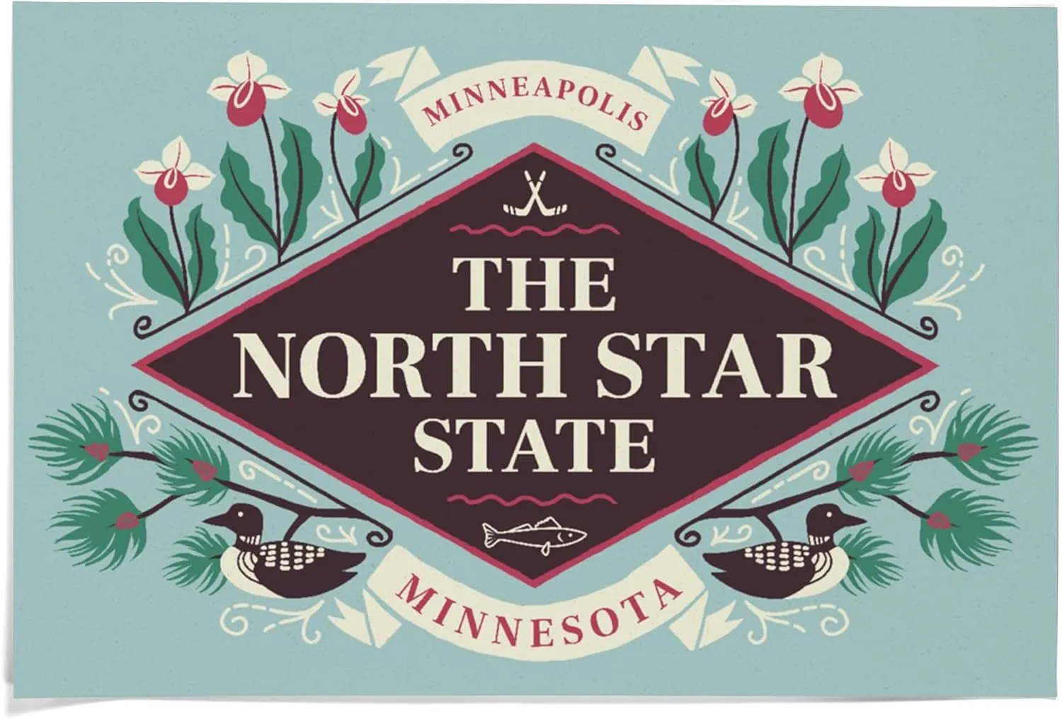 36x54 Inch Giclee Print, Minneapolis, Minnesota, State Motto Crest, State Series
