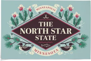 36x54 Inch Giclee Print, Minneapolis, Minnesota, State Motto Crest, State Series