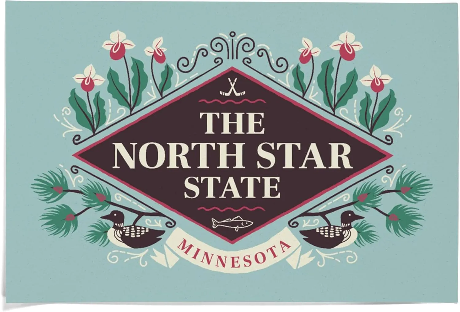 36x54 Inch Giclee Print, Minnesota, State Motto Crest, State Series,