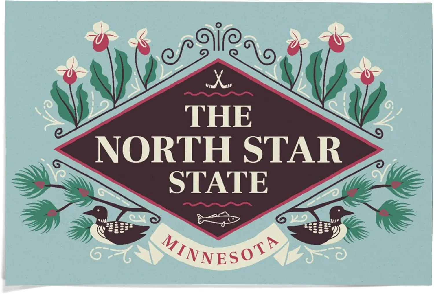 36x54 Inch Giclee Print, Minnesota, State Motto Crest, State Series