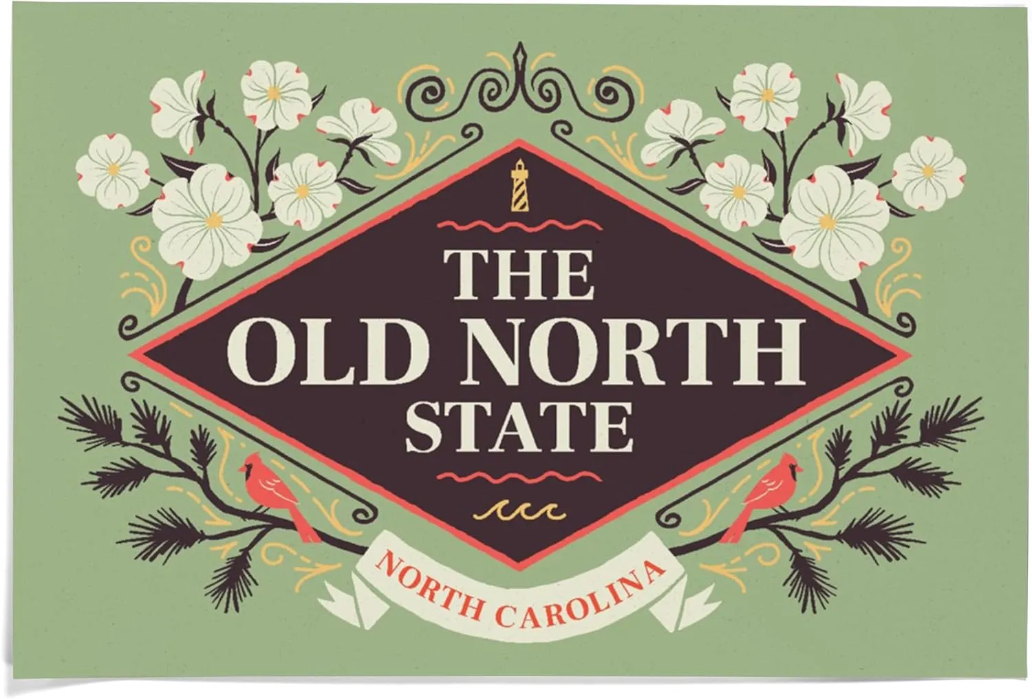 36x54 Inch Giclee Print, North Carolina, State Motto Crest, State Series