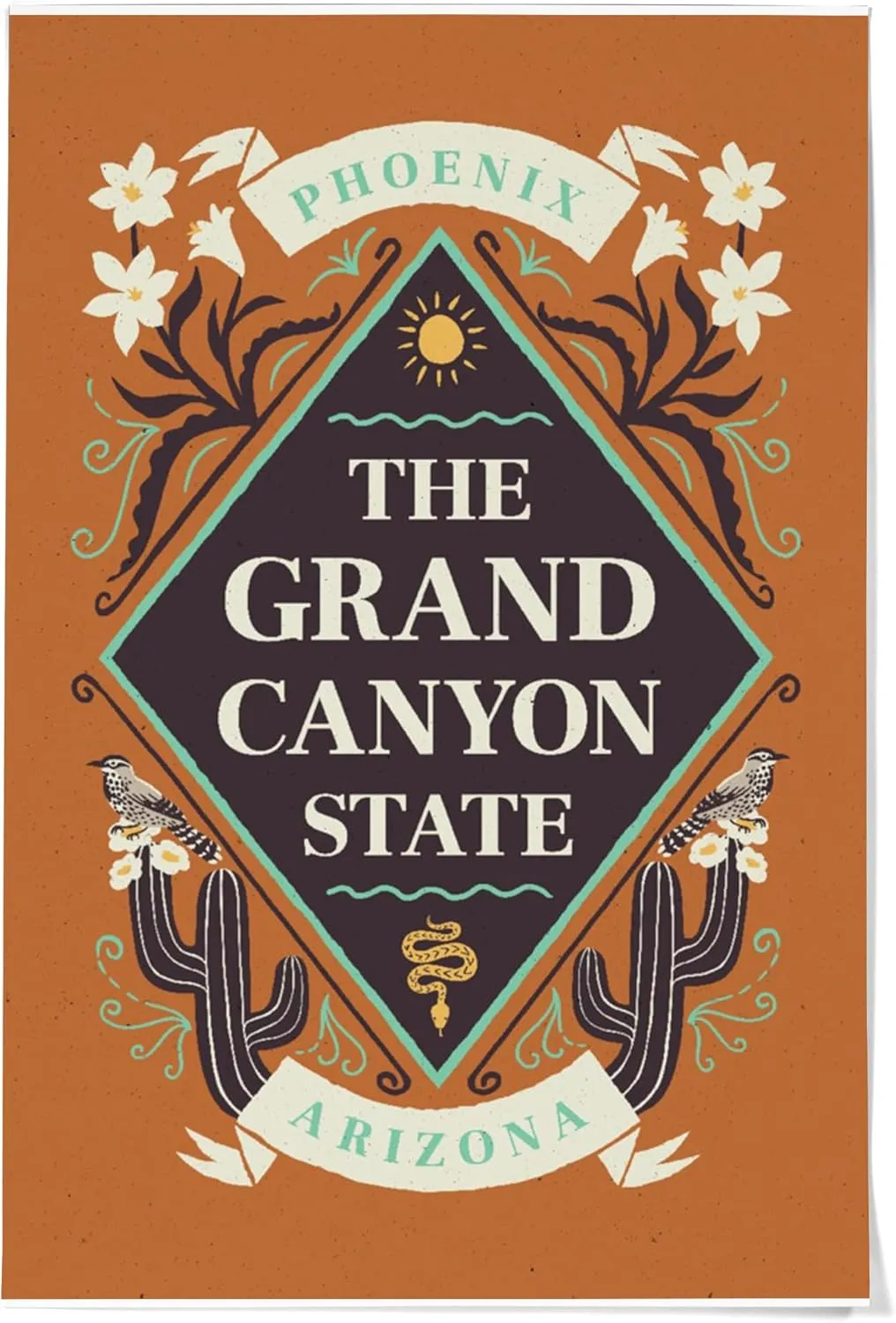 36x54 Inch Giclee Print, Phoenix, Arizona, State Motto Crest, State Series