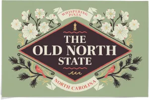 36x54 Inch Giclee Print, Whispering Pines, North Carolina, State Motto Crest, State Series