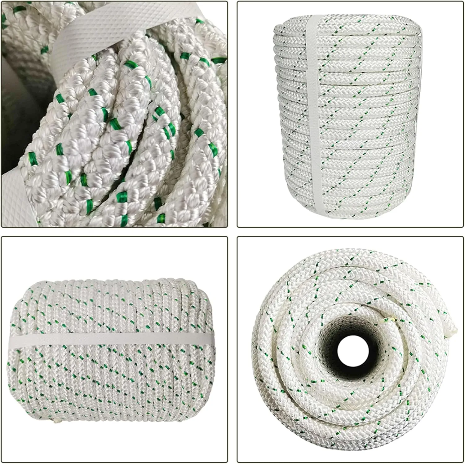 3/8 inch Arborist Bull Rope 4800Lbs Breaking Strength 200 Feet New Braided Polyester Rope