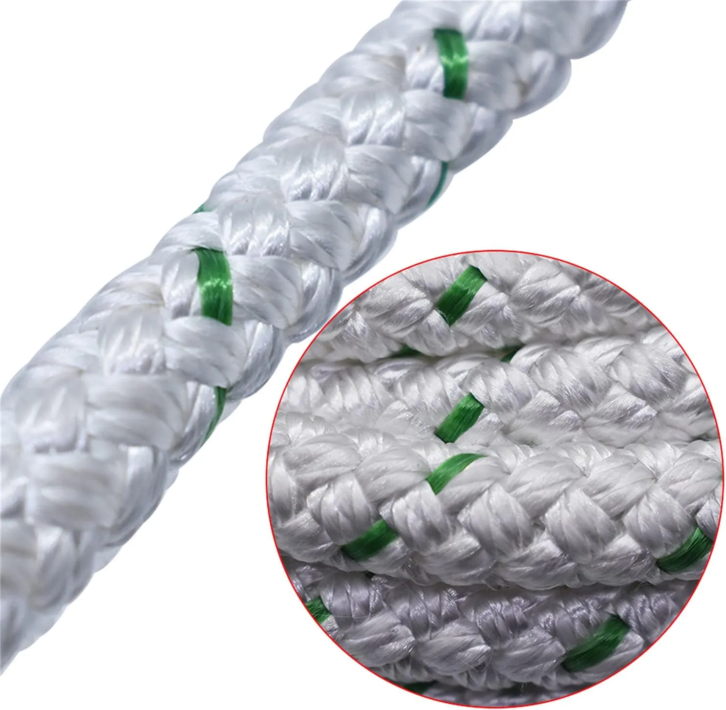 3/8In x 200FT 4800 lbs Breaking Strength,Double Braid Polyester Rope Breaking Strength Strong Pulling Rope,Heavy Duty Rope for Tie, Pull, Swing and Knot