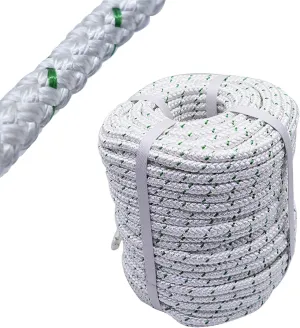 3/8In x 200FT 4800 lbs Breaking Strength,Double Braid Polyester Rope Breaking Strength Strong Pulling Rope,Heavy Duty Rope for Tie, Pull, Swing and Knot