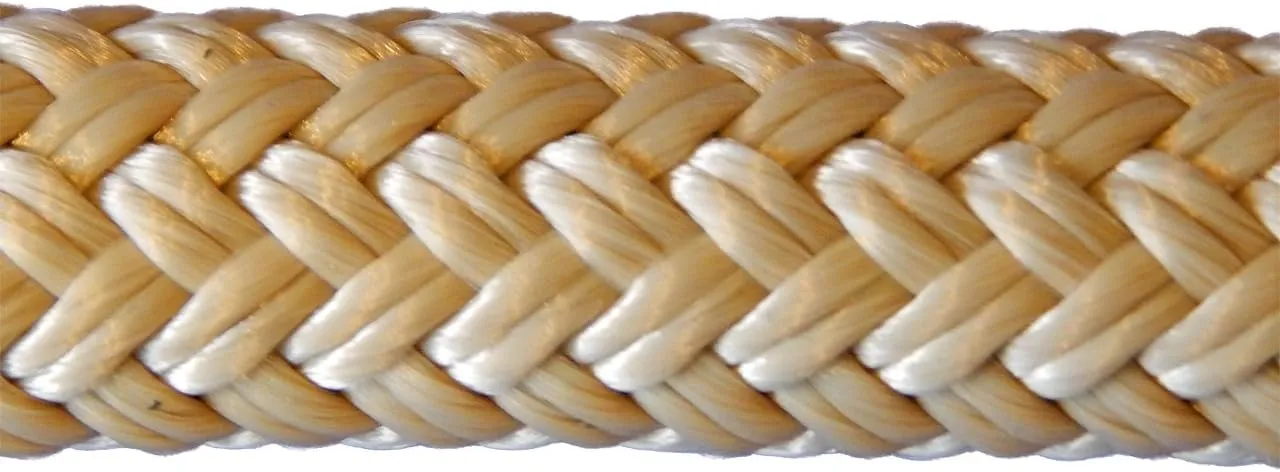 3/8" Premium Double Braid Polyester Rope 4,800 lb Tensile Strength, Marine, Sailing, Boating, Equestrian and More. (Beige, 3/8" x 100 ft. Hank)