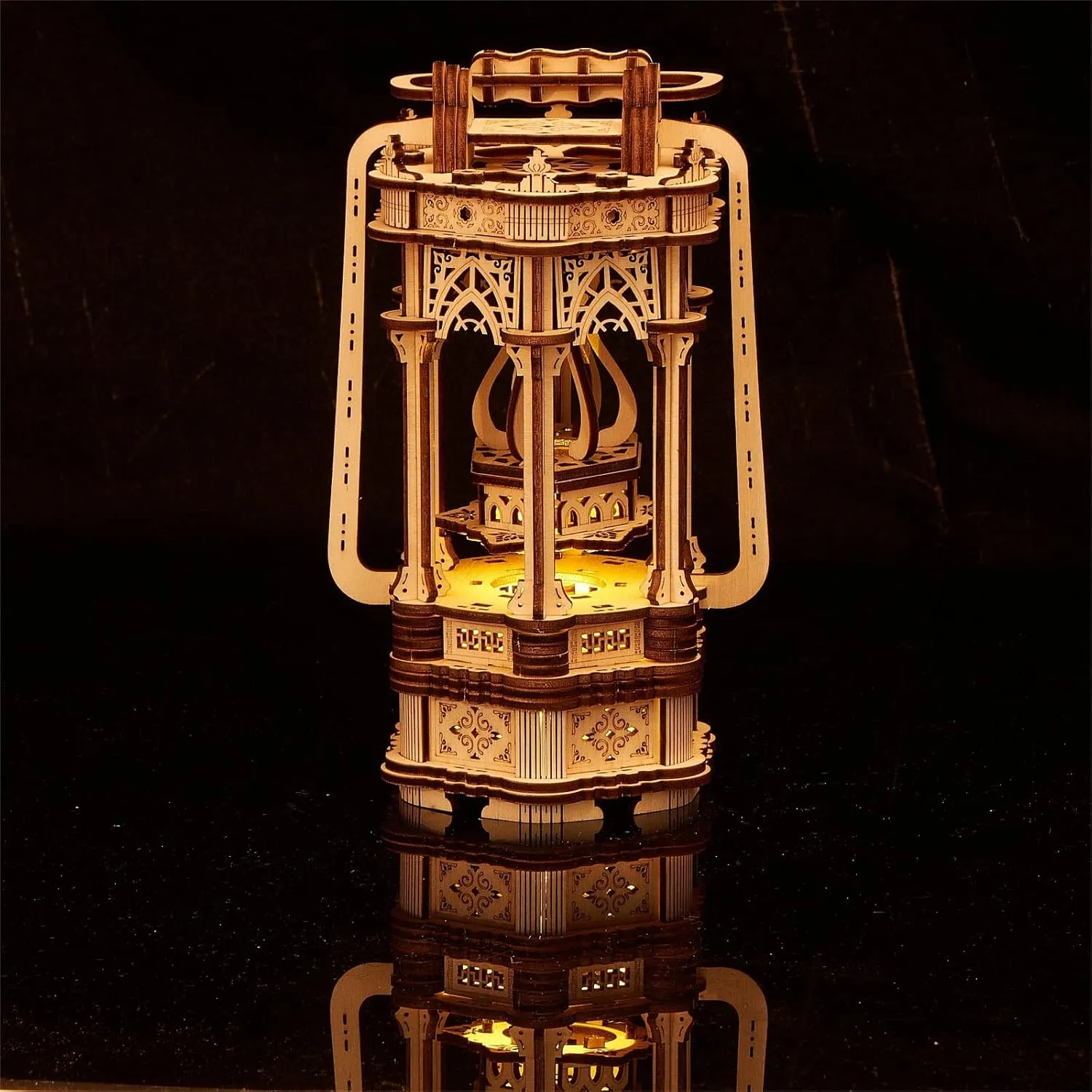 3D Wooden Puzzles Medieval Style Vintage Lantern Model Kits Includes Light Source, Brainteaser and Puzzle for Christmas/Birthday,Gifts for Adults and Teens to Build Combination