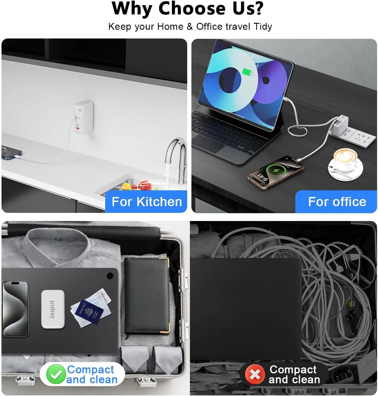 4 in 1 Retractable Wall Charger with Dual Cables, 40W Fast Retractable Charger with QC 18W USB and PD 20W Type C Port, Retractable Phone Charger Wall Plug for iPhone 16/15/14/13, LG, Galaxy, Pixel