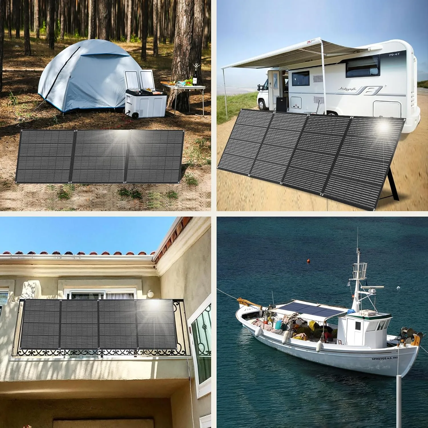 420W Portable Foldable ETFE Monocrystalline Solar Panel 24% High Conversion Foldable Kickstand Ultra-Light Waterproof IP65 Solar Charger for Power Station Off Grid Outdoor