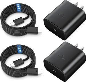 45W Super Fast Charger Type C, USB C Android Phone Charger Fast Charging Cord with 6.6ft Cable Compatible with Samsung Galaxy S25 Ultra/S25/S24/S23 Ultra/S22 Ultra/S20 Ultra/Note 10 Plus/Galaxy Tab S8