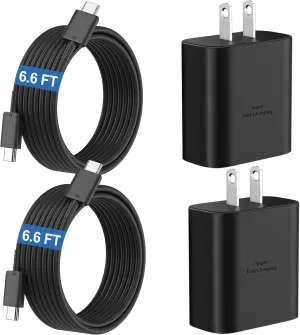 45W Super Fast Charger USB C Android Phone Charger Type C Charger Fast Charging Block with 6.6FT C Charger Cord for Samsung Galaxy S25/S25 Ultra/S25 /S24 Ultra/S24/S24 /S23/S22/S21/S20/Note20/Note 10
