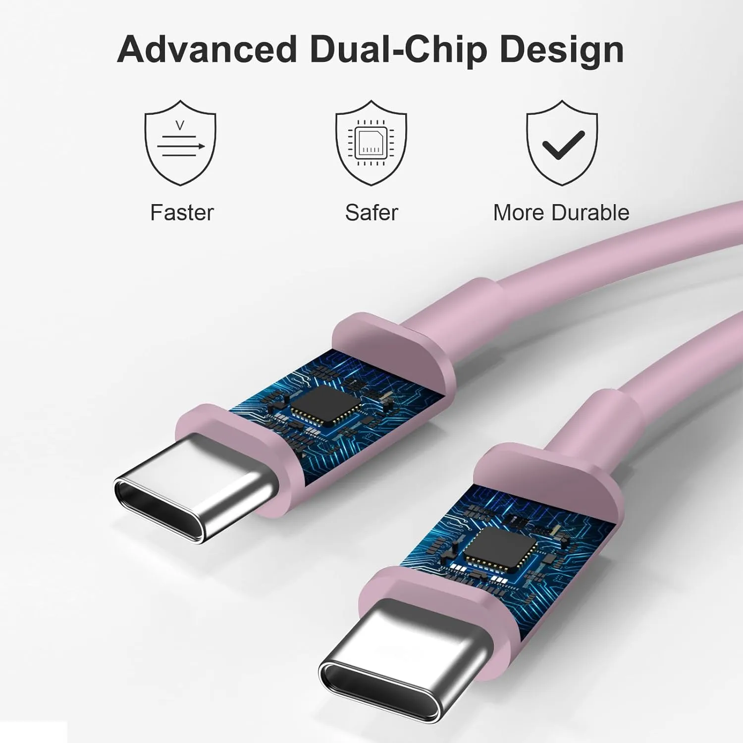 45W Type C Charger, USB C Charger 2-Pack iPhone 15 16 Charger 10FT with iPhone 16/16 Plus/16 Pro/16 Pro Max/iPhone 15/15 Pro Max/iPad Pro/AirPods/Galaxy S25 S24 S23 S22 S21,Android Charger (Pink)