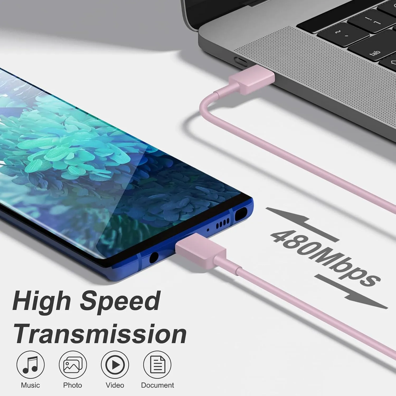 45W Type C Charger, USB C Charger 2-Pack iPhone 15 16 Charger 10FT with iPhone 16/16 Plus/16 Pro/16 Pro Max/iPhone 15/15 Pro Max/iPad Pro/AirPods/Galaxy S25 S24 S23 S22 S21,Android Charger (Pink)