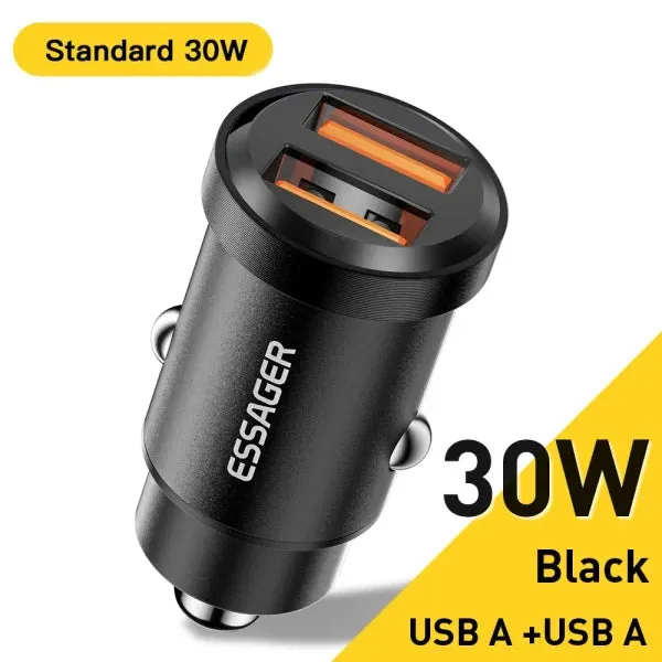 45W USB Car Charger – Fast Charging QC 4.0 PD 3.0 Type-C Adapter