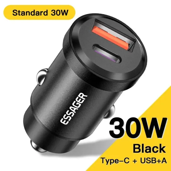 45W USB Car Charger – Fast Charging QC 4.0 PD 3.0 Type-C Adapter