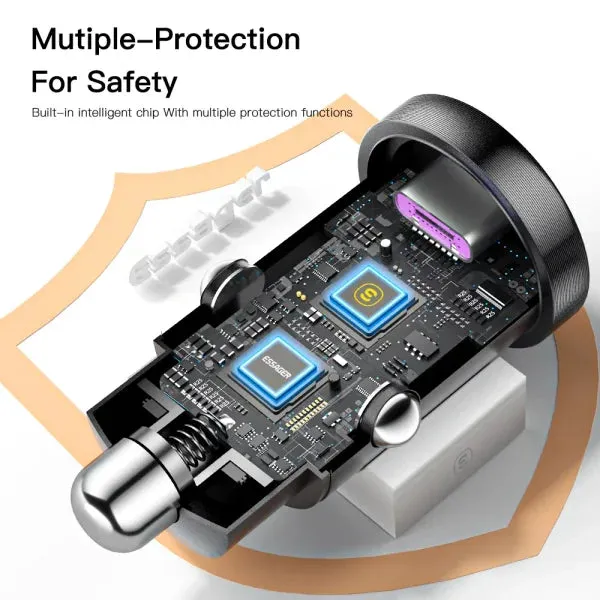 45W USB Car Charger – Fast Charging QC 4.0 PD 3.0 Type-C Adapter