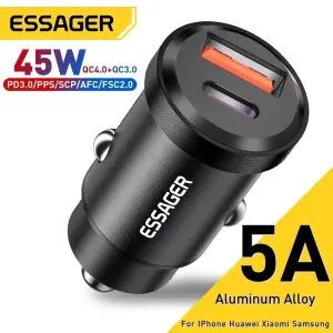 45W USB Car Charger – Fast Charging QC 4.0 PD 3.0 Type-C Adapter