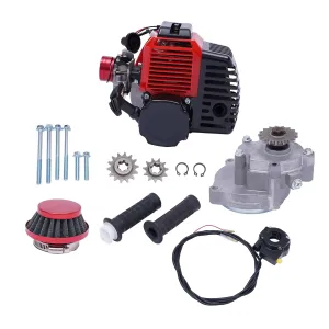 49CC 2 Stroke Gas Powered Engine, 1.9kw 3HP Engine Motor, Hand-Pulled Self-Recovery Rope Start for Vapor Scooter
