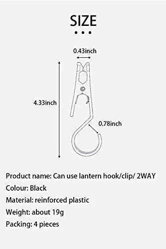 4pcs Light Hook Multifunctional Tent Canopy Clip Outdoor Camping