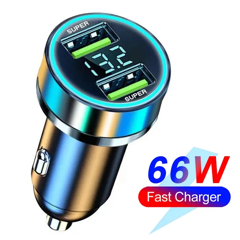 5-Port Fast Charge Car Charger with Digital Display