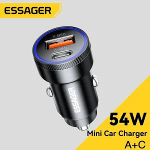 54W USB Car Charger, 5A Fast Charge QC 3.0, SCP AFC, 30W USB Type C Quick Charging