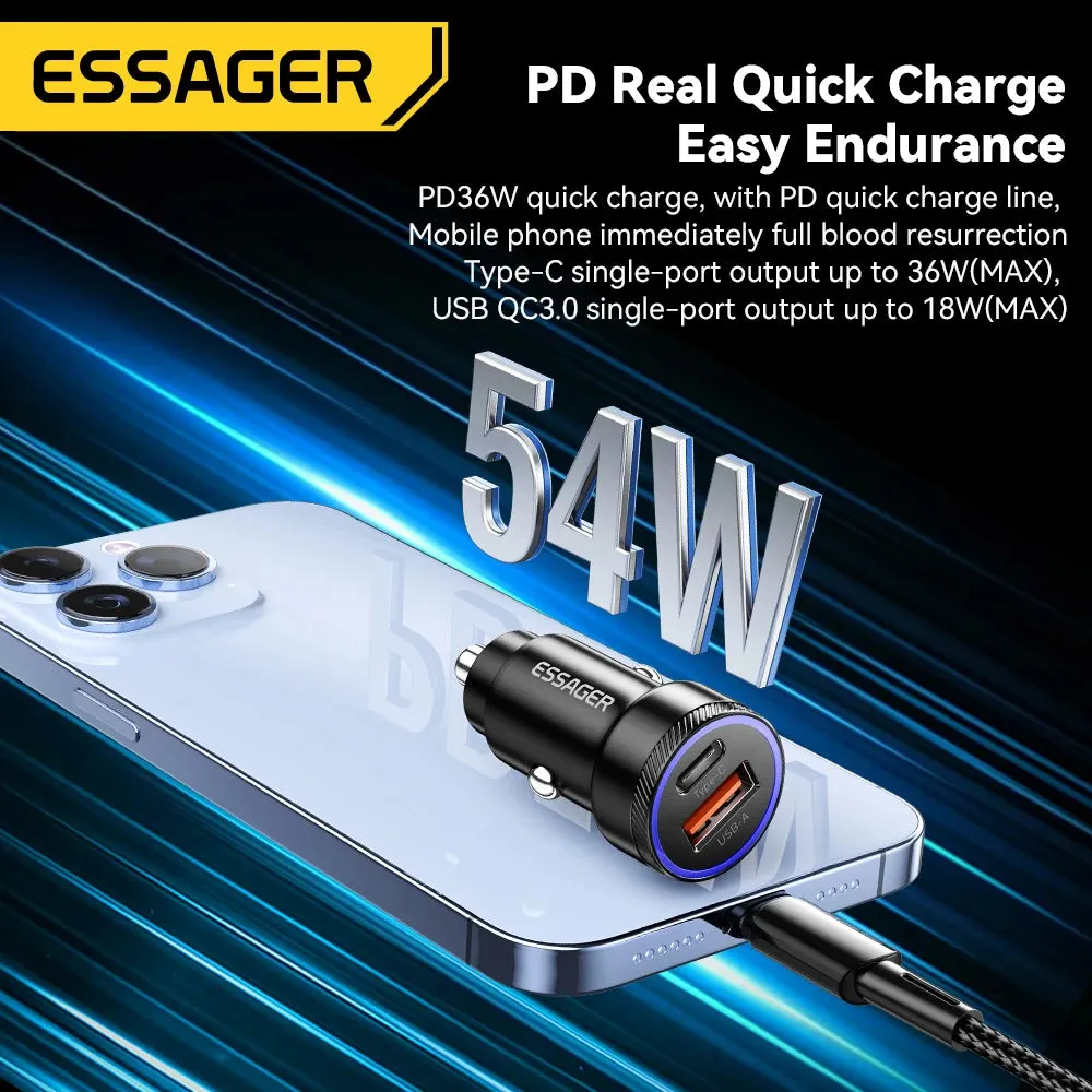 54W USB Car Charger, 5A Fast Charge QC 3.0, SCP AFC, 30W USB Type C Quick Charging