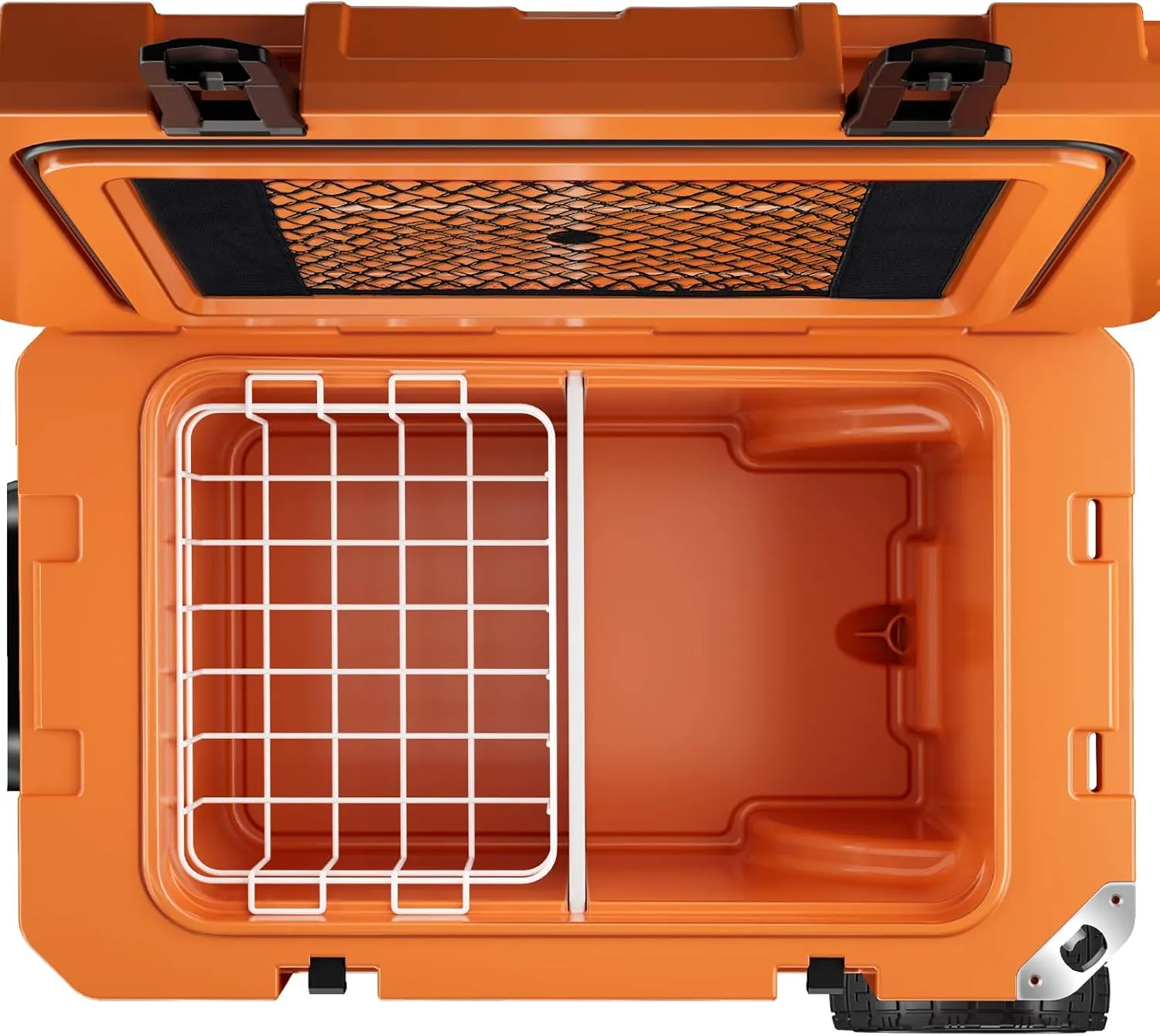 55 Quart Cooler with Wheels, Ice Chests Portable Camping Cooler Holds Ice up to 6 Days, Leak-Proof Outdoor Insulated Cooler with Handle, Cup Holders, Hard Cooler for Camping, Beach, Boat
