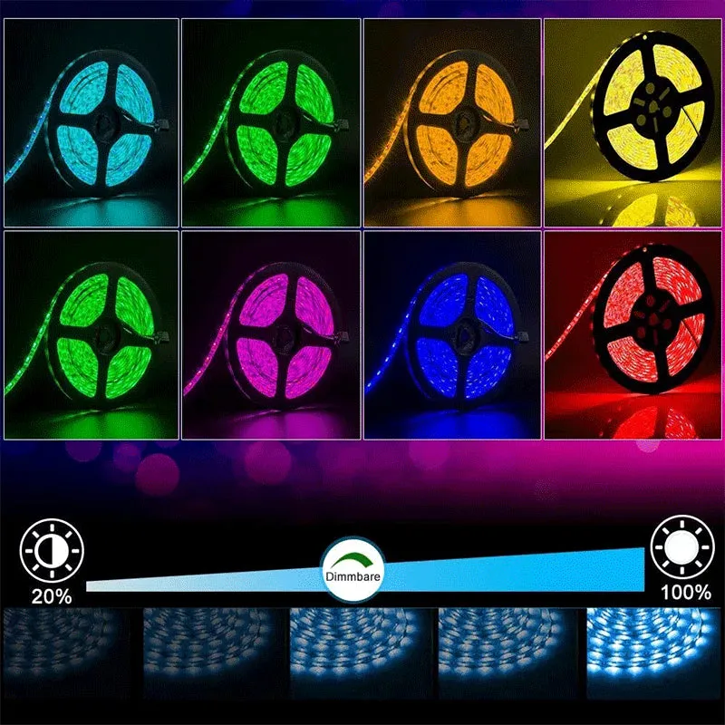 5M/10M LED Strip RGB USB 5050 SMD LED Lights 0.5/1/2/3M Light Strip With Remote Control Desktop Holiday Wall Room TV BackLight