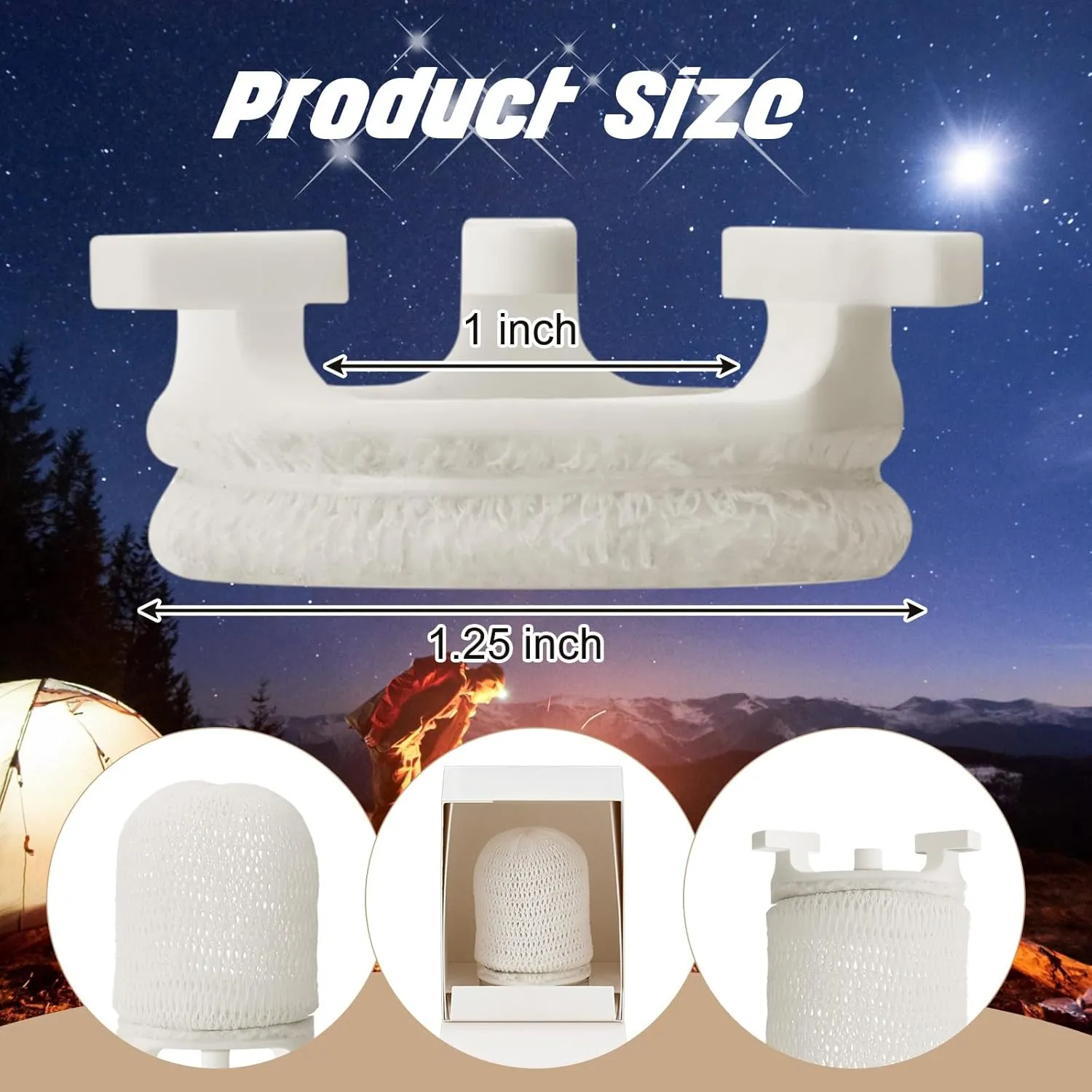 6 Pack Gas Light Preformed Mantle Gas Lamp Mantles Gaslight Mantles Pre Formed Gas Light Mantel for Indoor Outdoor Gas Lights, White
