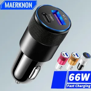 66W PD USB Car Charger Quick Charge 3.0 - USB C Fast Charging Adapter