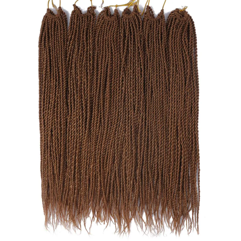 6Packs 14" 18" 24" Senegalese Twist Crochet Hair Braids Small Havana Mambo Twist Crochet Braiding Hair 2S Senegalese Twists Hairstyles For Black Women 30strands/pack 24 colors (14 inches, 27)