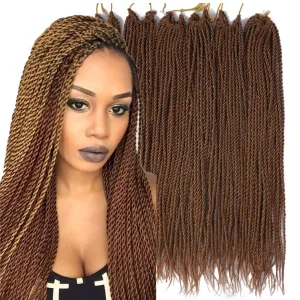 6Packs 14" 18" 24" Senegalese Twist Crochet Hair Braids Small Havana Mambo Twist Crochet Braiding Hair 2S Senegalese Twists Hairstyles For Black Women 30strands/pack 24 colors (14 inches, 27)