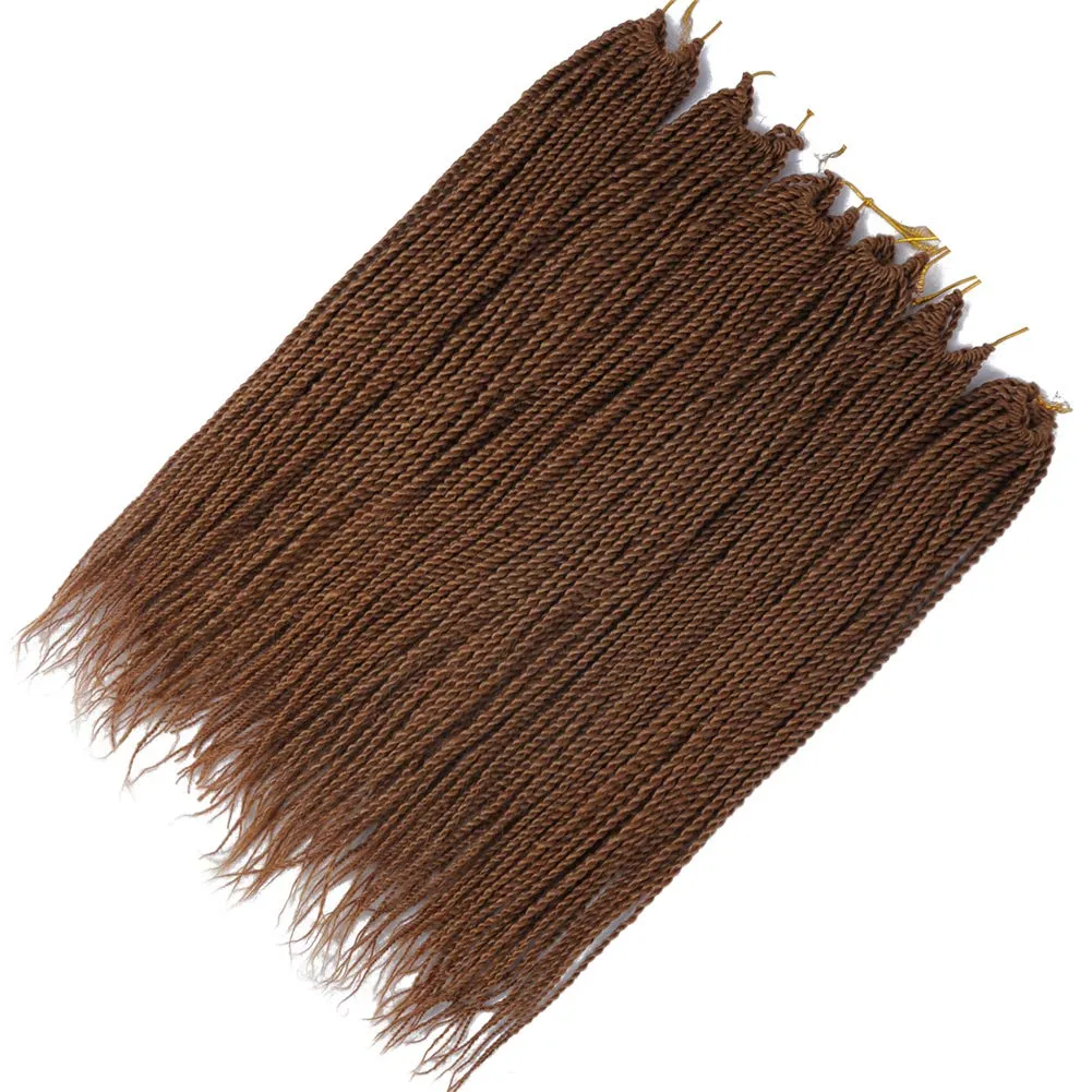 6Packs 14" 18" 24" Senegalese Twist Crochet Hair Braids Small Havana Mambo Twist Crochet Braiding Hair 2S Senegalese Twists Hairstyles For Black Women 30strands/pack 24 colors (14 inches, 27)