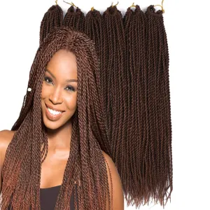 6Packs 14" 18" 24" Senegalese Twist Crochet Hair Braids Small Havana Mambo Twist Crochet Braiding Hair 2S Senegalese Twists Hairstyles For Black Women 30strands/pack 24 colors (14 inches, 30)