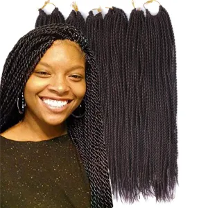 6Packs 14" 18" 24" Senegalese Twist Crochet Hair Braids Small Havana Mambo Twist Crochet Braiding Hair 2S Senegalese Twists Hairstyles For Black Women 30strands/pack 24 colors (14 inches, 33)