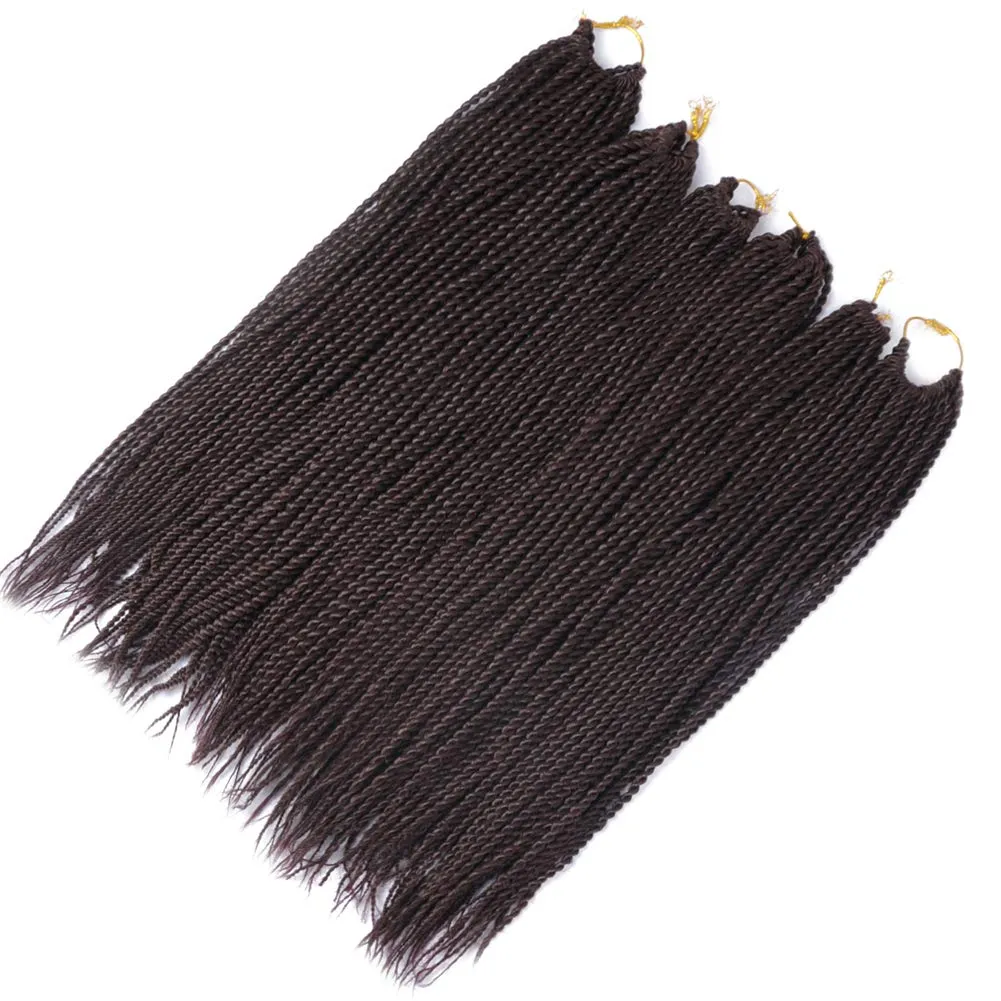 6Packs 14" 18" 24" Senegalese Twist Crochet Hair Braids Small Havana Mambo Twist Crochet Braiding Hair 2S Senegalese Twists Hairstyles For Black Women 30strands/pack 24 colors (14 inches, 33)