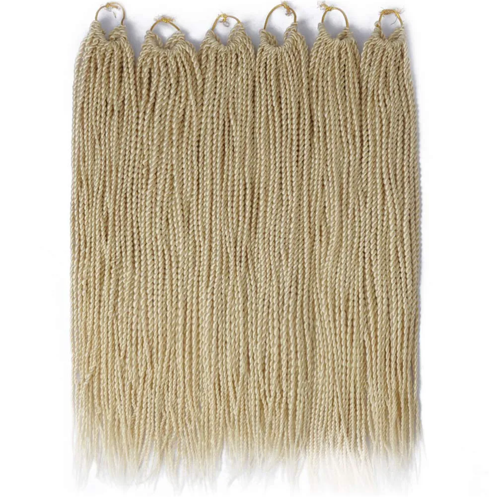 6Packs 14" 18" 24" Senegalese Twist Crochet Hair Braids Small Havana Mambo Twist Crochet Braiding Hair 2S Senegalese Twists Hairstyles For Black Women 30strands/pack 24 colors (14 inches, 613)