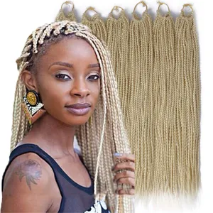 6Packs 14" 18" 24" Senegalese Twist Crochet Hair Braids Small Havana Mambo Twist Crochet Braiding Hair 2S Senegalese Twists Hairstyles For Black Women 30strands/pack 24 colors (14 inches, 613)