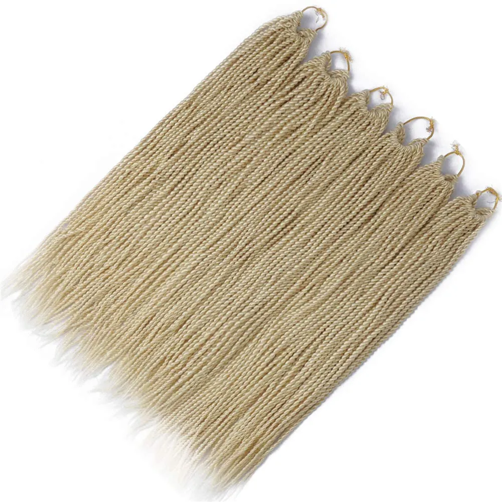 6Packs 14" 18" 24" Senegalese Twist Crochet Hair Braids Small Havana Mambo Twist Crochet Braiding Hair 2S Senegalese Twists Hairstyles For Black Women 30strands/pack 24 colors (14 inches, 613)