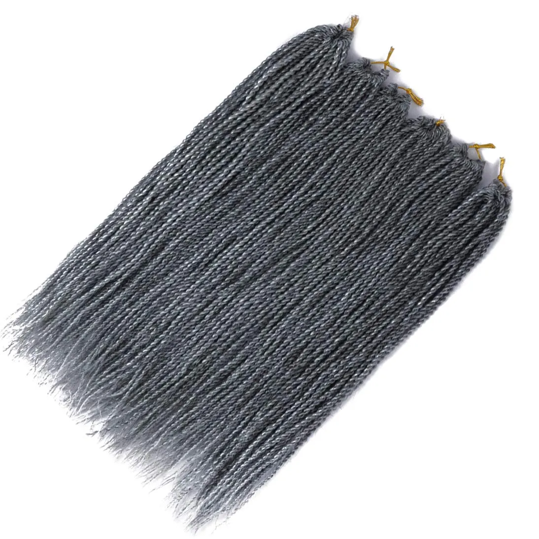 6Packs 14" 18" 24" Senegalese Twist Crochet Hair Braids Small Havana Mambo Twist Crochet Braiding Hair 2S Senegalese Twists Hairstyles For Black Women 30strands/pack 24 colors (18 inches, Grey)