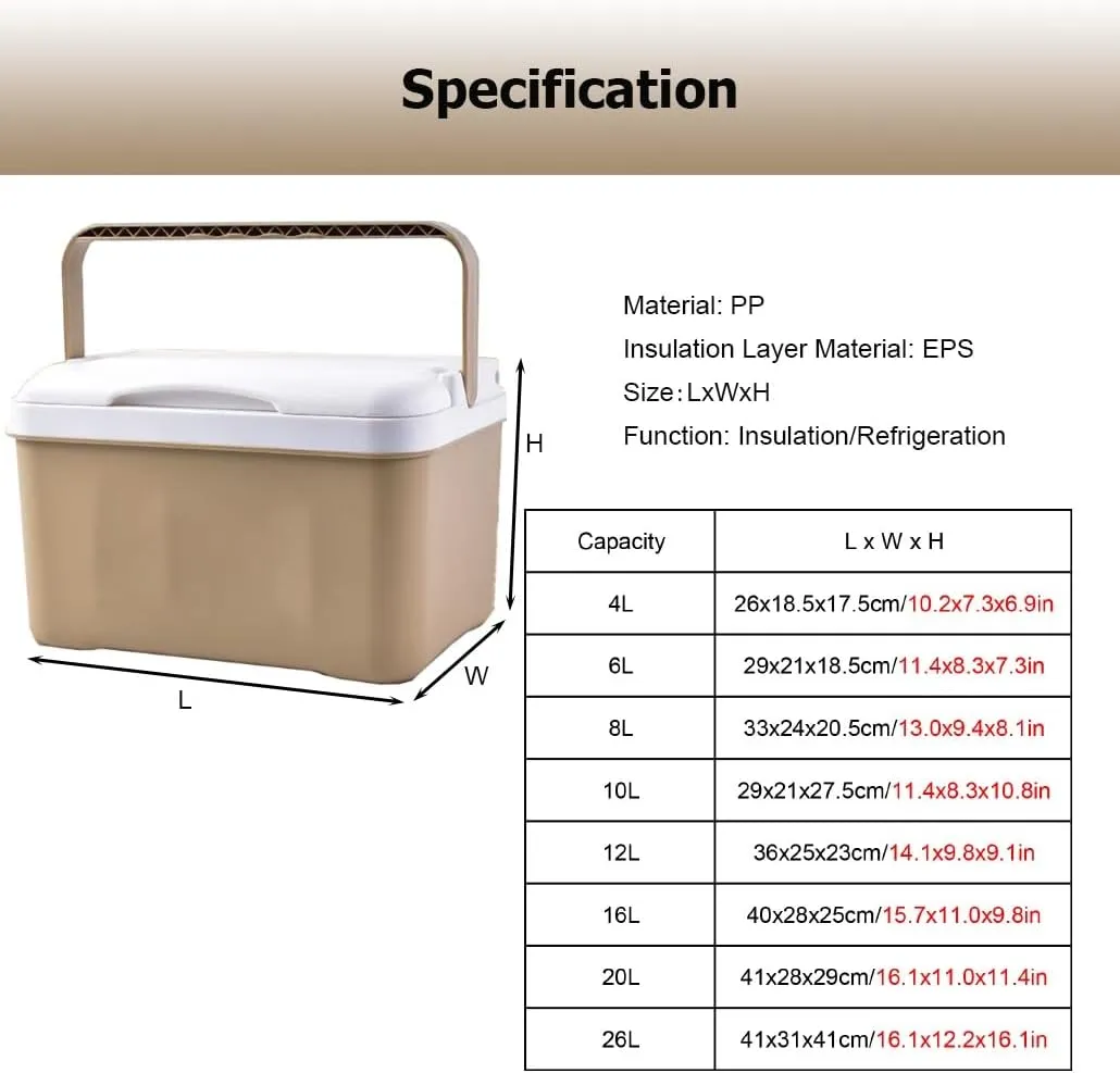 7-43 Quarts Triple-Layered Air Tight Drybox Cooler and Small Hard Shell Lunchbox, Insulated Cooler with Handle for Camping
