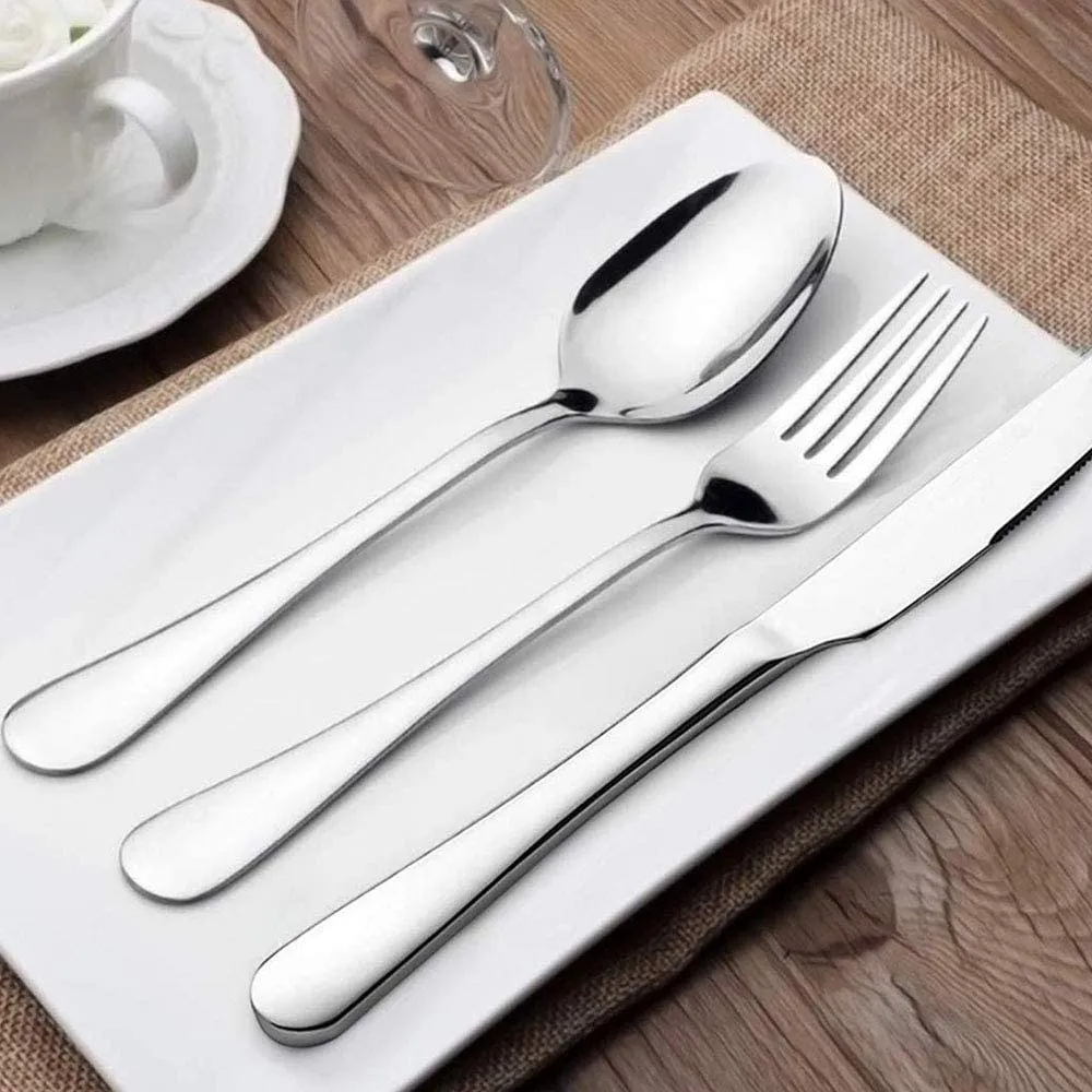 8-Piece Portable Reusable Travel Utensils Silverware, Camping Cutlery Set