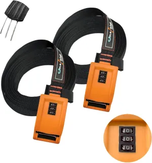 800lbs Lockable Tie Down Straps with 3-Digit Password Buckle Include 3 Steel Cables 1.5" Width Keep Kayak Surfboard Paddleboard Canoe Safe 2pack Each Strap 10FT
