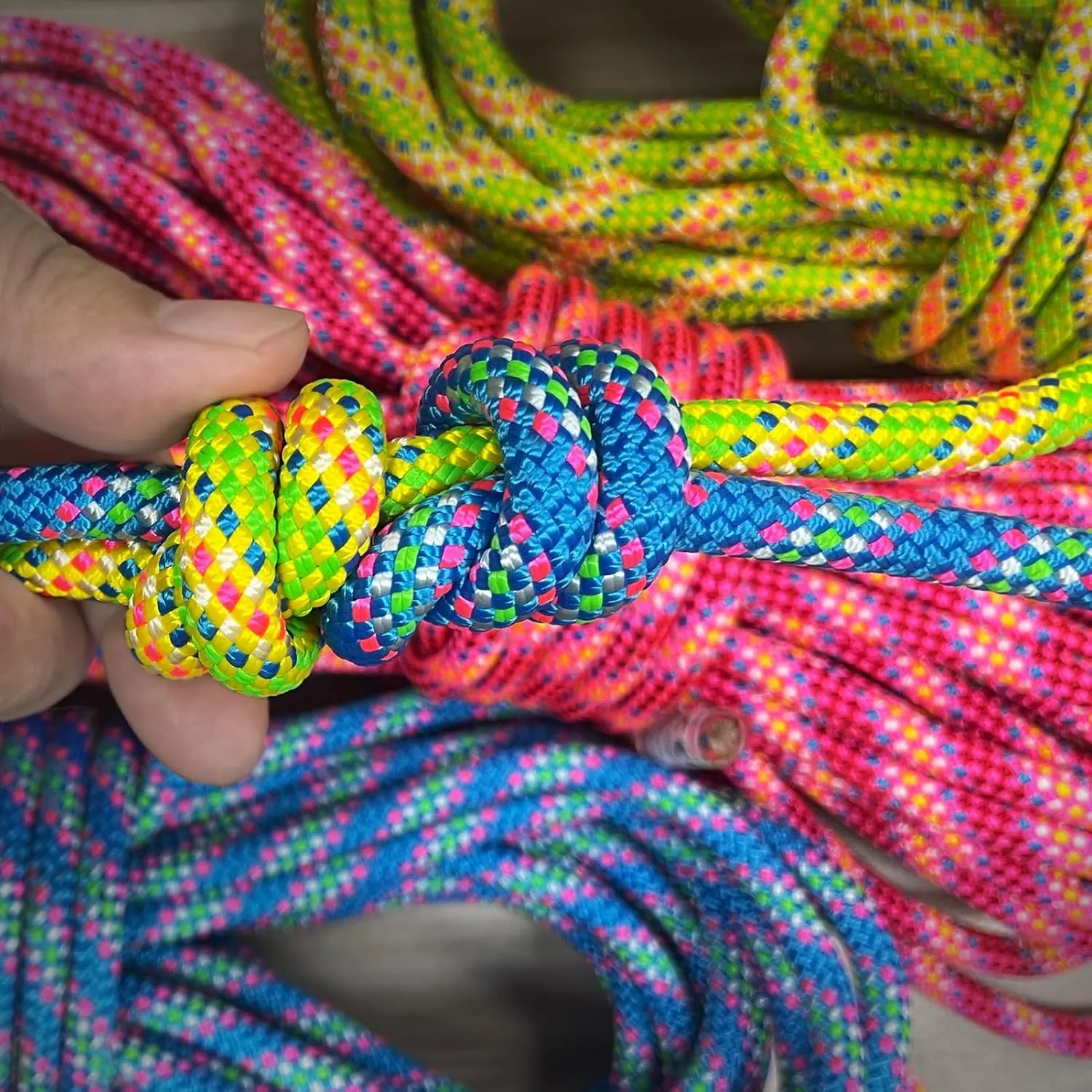 8mm Accessory Cord 30M (100ft) UIAA Rock Climbing Rope 14Kn High Tensile Strength Rock Climbing Accessories Cord Double Braid Nylon Cord for Mountain Tree Climbing, Canyoneering,Fire Rescue