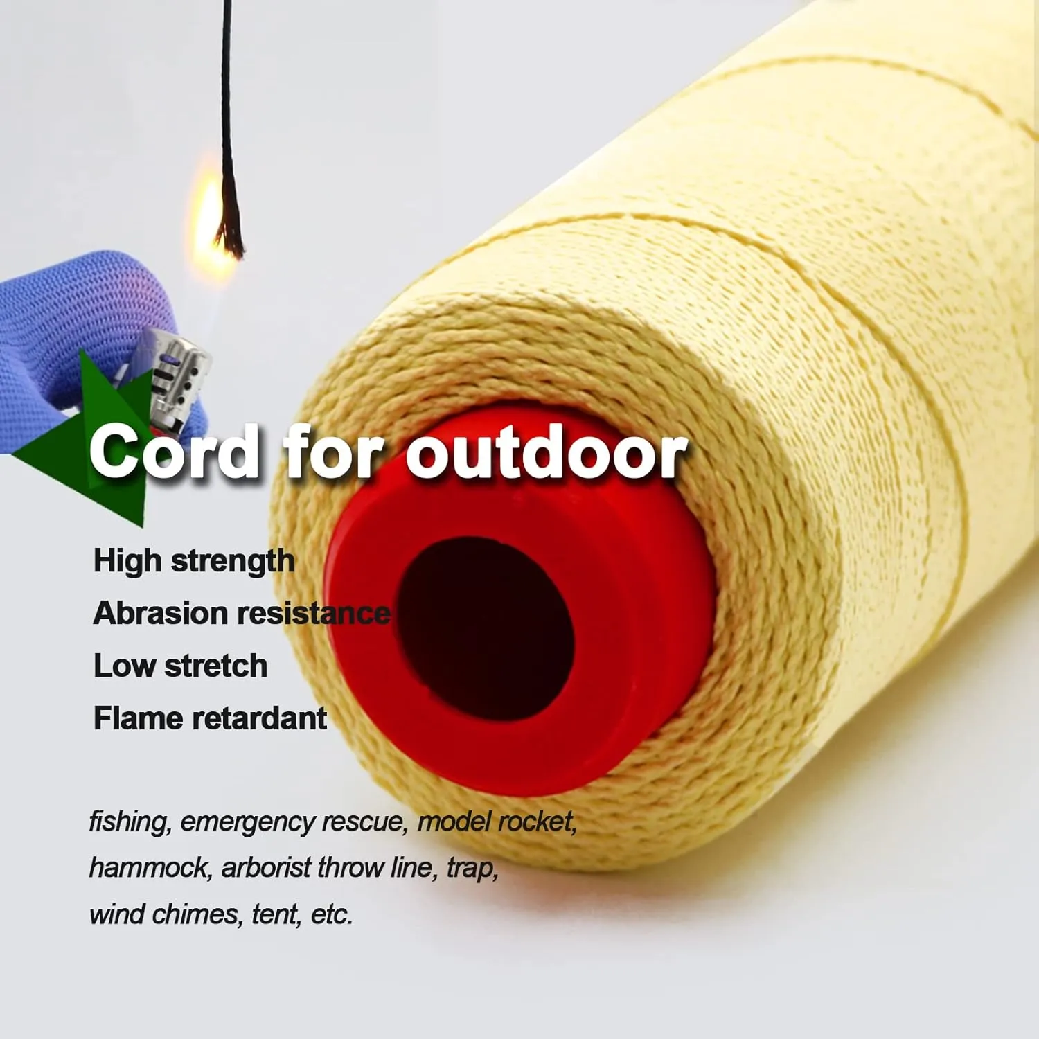 9KM DWLIFE Kevlar Kite String, 70lb 1000Ft, Braided Kevlar Line, Low Stretch, High Strength, Heavy Duty, Fishing Assist Cord, Camping, Hiking, Outdoor Survival Rope