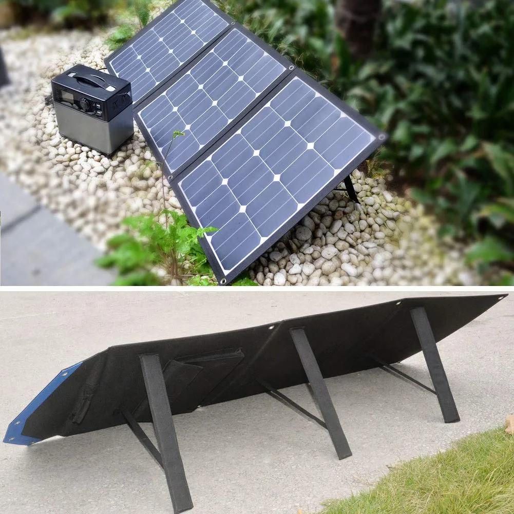ACOPOWER 120W Portable Solar Panel Foldable Suitcase, With Built In Box